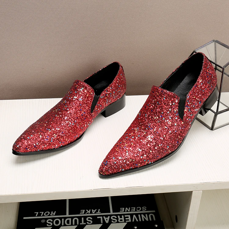 New Arrivals Men Dressing Shoes Shinning Foil Loafers Casual Party Brand Slip-On Flats Bling Bling Shoes Men images - 6