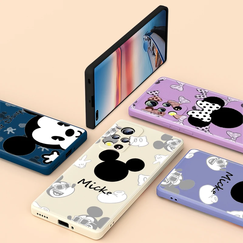 

Mickey Mouse Head Liquid Silicone Soft Cover For Honor 20i X20 X10 10X 10i 9X 9C 9S Play 3 4 5 Pro Lite 5G Phone Case
