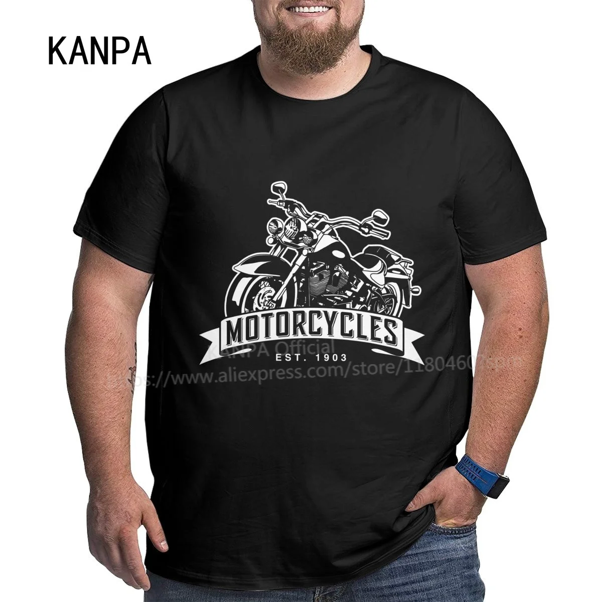 

Футболка мужская из натурального хлопка, с принтом, большого размера