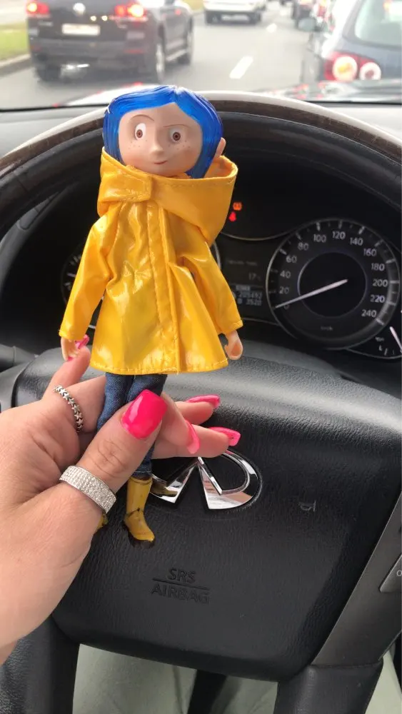 

18cm Coraline The Secret Door Coraline y la Puerta Secreta Raincoat Take Off Action figure Toys Doll Christmas Gift