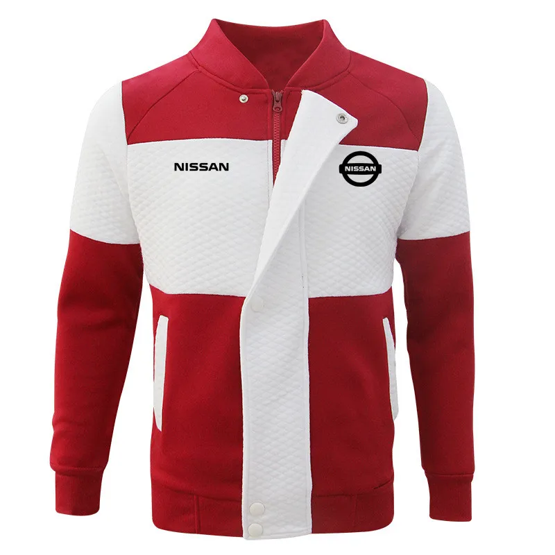 

Man Long Sleeve Zipper Jacket Dongfeng Nissan Logo Print Lattice Man Jacket Fashion Male Tracksuit Jacket Delicate Men Jacket