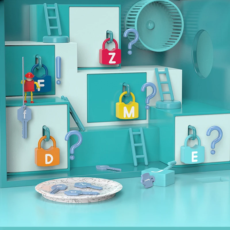 Монтессори набор замков познавательные 26 букв дополнительный фиксирующее