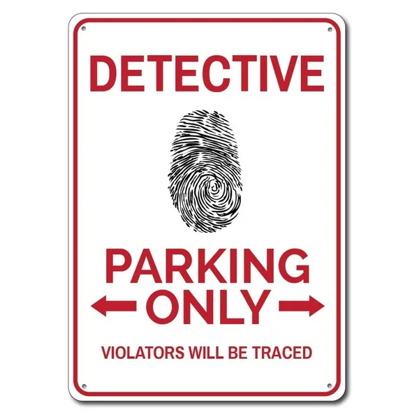 

Детективный стояночный знак, металлический жестяной знак, металлический знак, подарок для детектива, детективный знак, детективный декор, с...