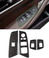 left drive abs carbon fiber style plastic chrome window lift button frame trim for bmw 5 series g30 2017 2018