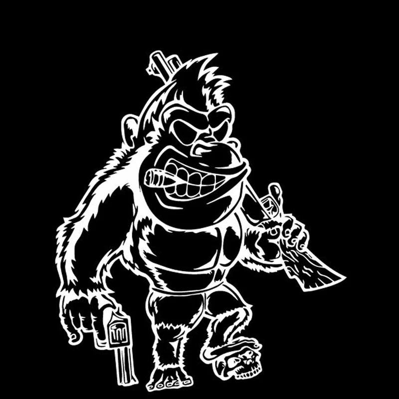 

Domineering Orangutan Sticker High Quality Fashion Car Decoration Personality Pvc Waterproof Decal Black/white, 18cm * 17cm