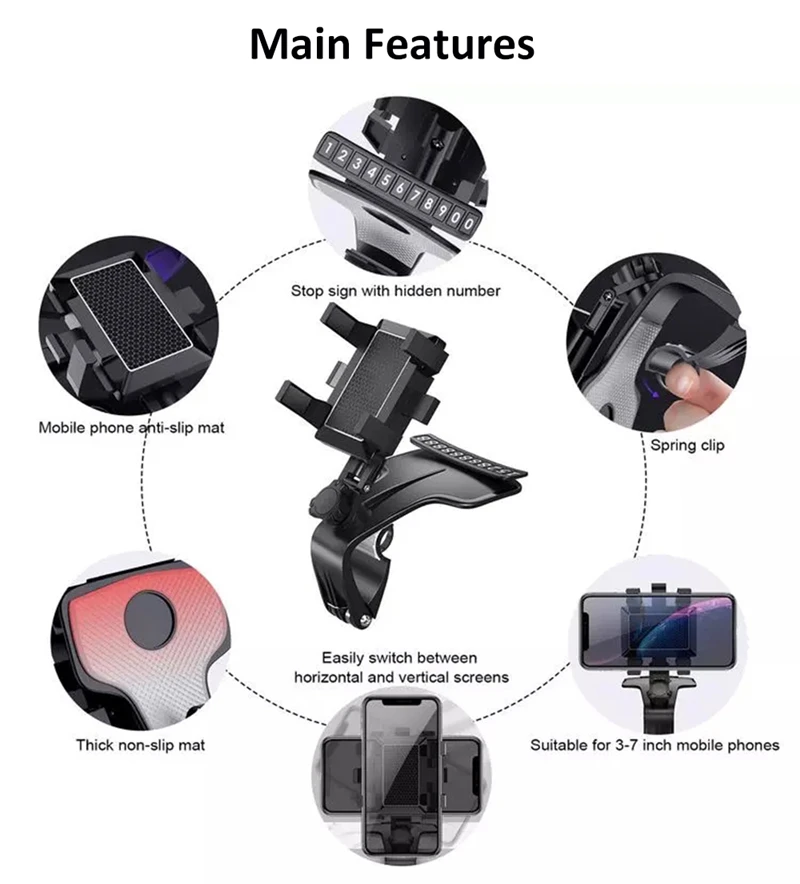 smoyng car phone holder stand dashboard mount support rearview mirror sun visor in car gps navigation bracket for xiaomi iphone free global shipping