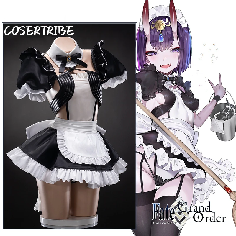 

Аниме Fate/Grand Order FGO Shuten-douji платье горничной Милая униформа косплей костюм для женщин Хэллоуин Бесплатная доставка Новый 2019.