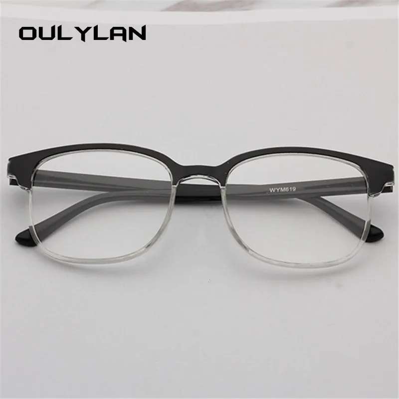 Мужские очки для чтения Oulylan в стиле ретро дальнозоркости полуоправе с защитой от