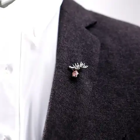 New, lacan brooch with deer moose, pin for women and men, decoration for shirt, suit, dresses, pins, men's fashion jewelry ...