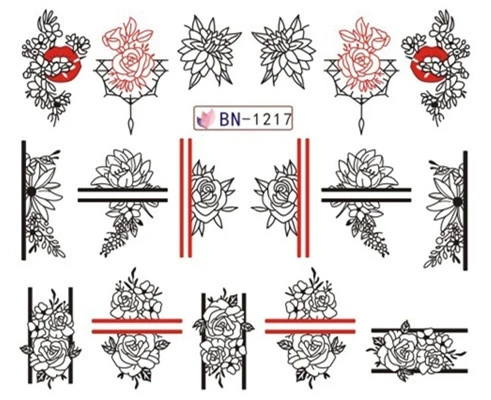 Наклейки для дизайна ногтей водные переводки наклейки татуировка слайдер