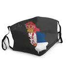 Маска унисекс Пылезащитная многоразовая с флагом и картой Сербии, защитный респиратор