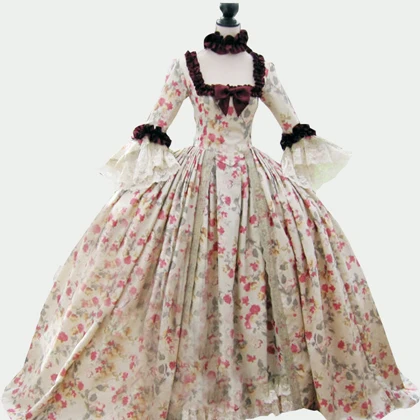 Полностью корсетный рококо колоний грузинский 18thc Marie Antoinette день суд платье - Цвет: image color