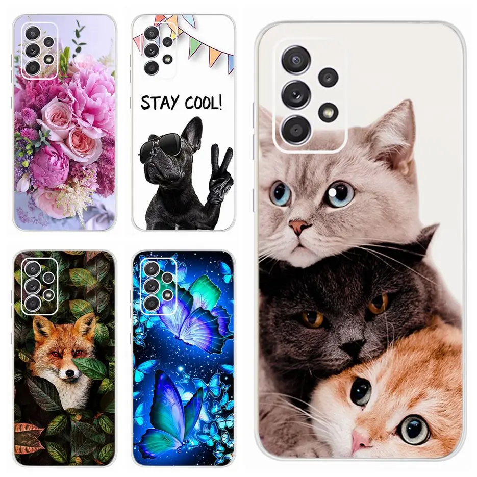 Чехол с милым котом для Samsung Galaxy A32 чехол телефона тонкие мягкие ТПУ чехлы 326b