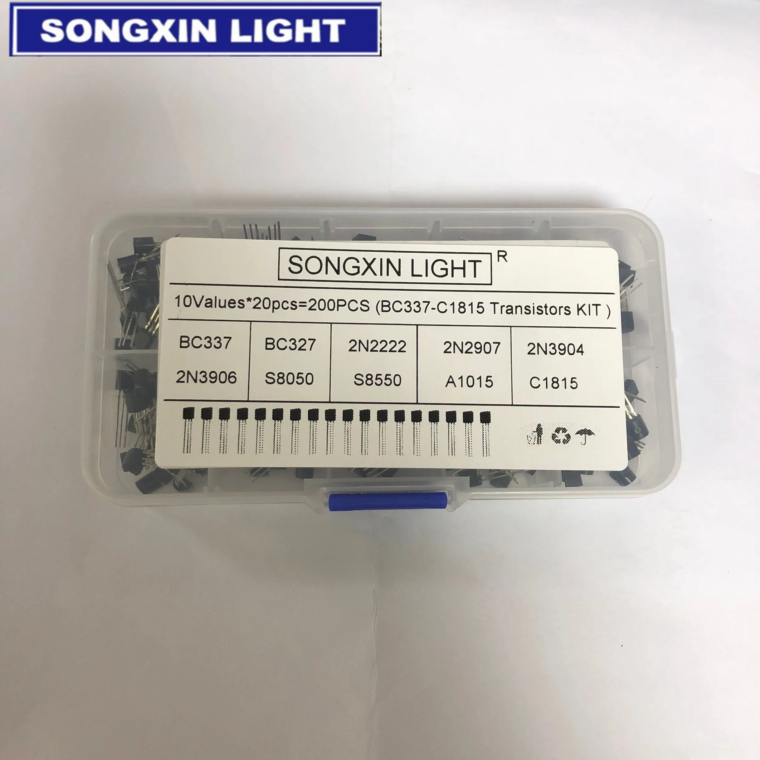 BC337 BC327 2N2222 2N2907 2N3904 2N3906 S8050 S8550 A1015 C1815 транзисторный набор 10 значений 200 шт. коробка