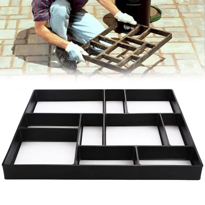 

DIY Garden Path Maker Mold Concrete Molds Beautiful Riginality Ground Road Decorate Practic Plastic Black Slate Cement Stones