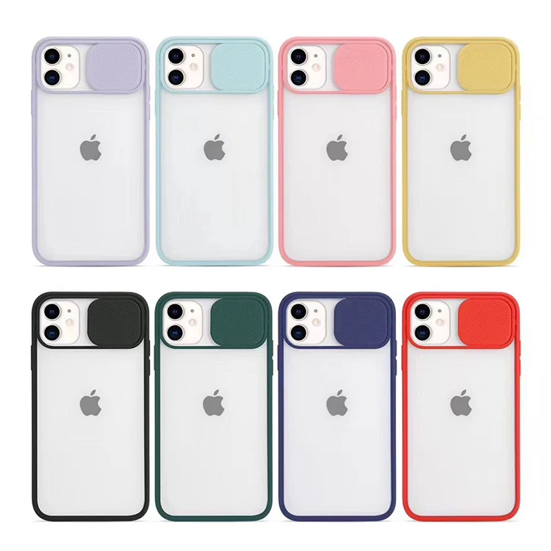 

Cell Phone Case for iPhone 11 12 Pro Max XR MAX 8 7 6 Plus Transparent Back Cover Simply Candy Color Protect Shell