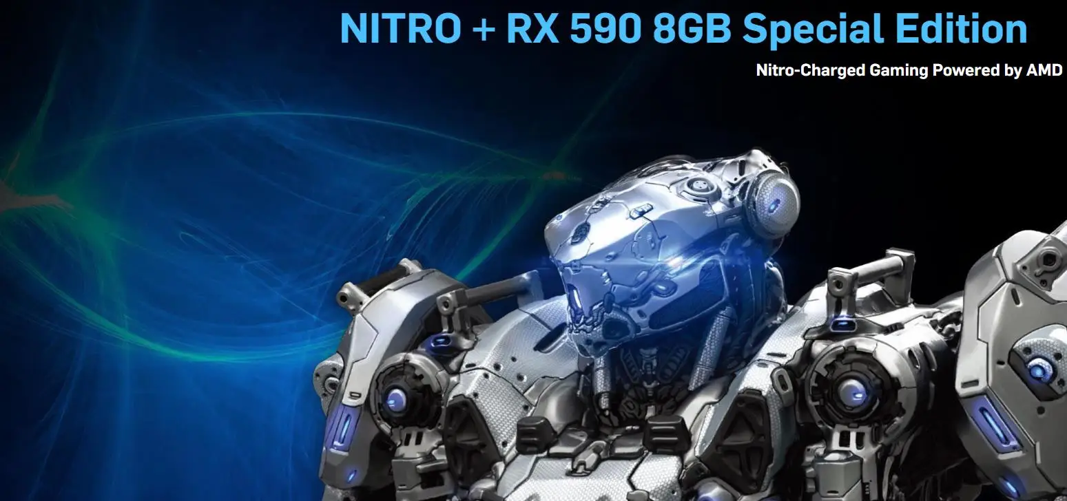 Видеокарта Сапфировая графическая карта NITRO+ rx 590 8G G5 SE GDDR5 256 бит 12 нм amd 8400 МГц 1560 МГц DirectX12 2304 единиц видеокарта для игр