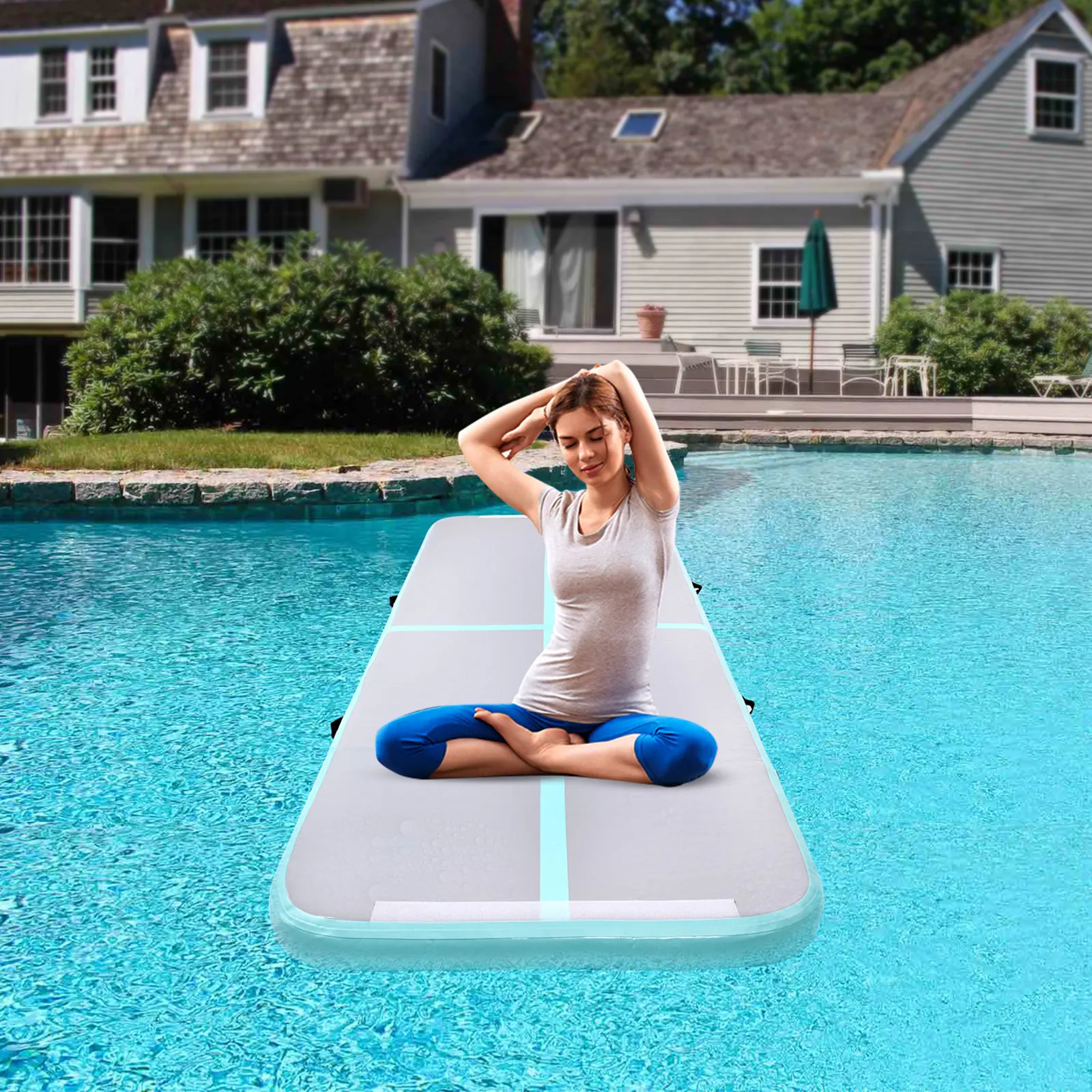 Цена Акция! Надувной матрас для прыжков с насосом в подарок (4 м, 5 м, 6 м) * 2 м Дешево Акция! Надувной матрас для прыжков с насосом в подарок (4 м, 5 м, 6 м) * 2 м