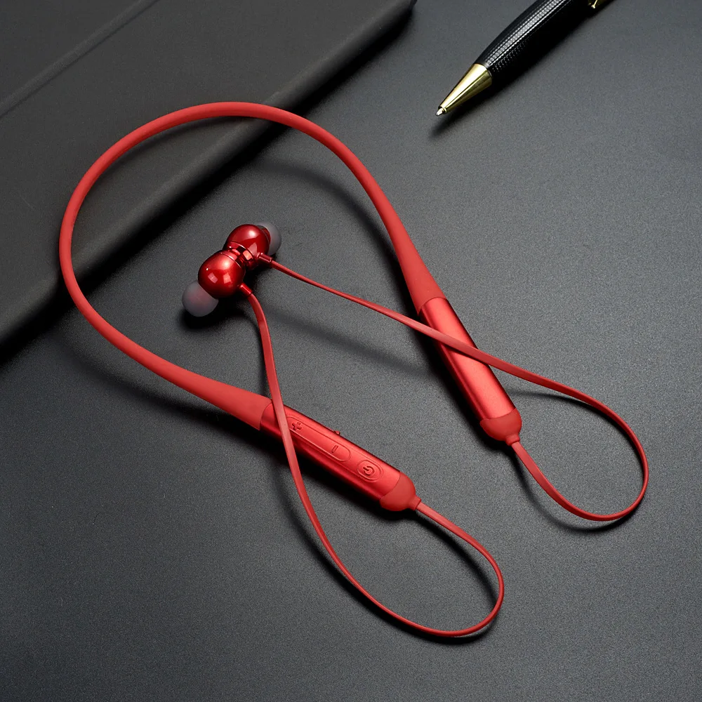 Bluetooth наушники с шейным ремешком, стерео гарнитура, беспроводные Bluetooth спортивные наушники с микрофоном для универсальных всех мобильных телефонов, водонепроницаемые