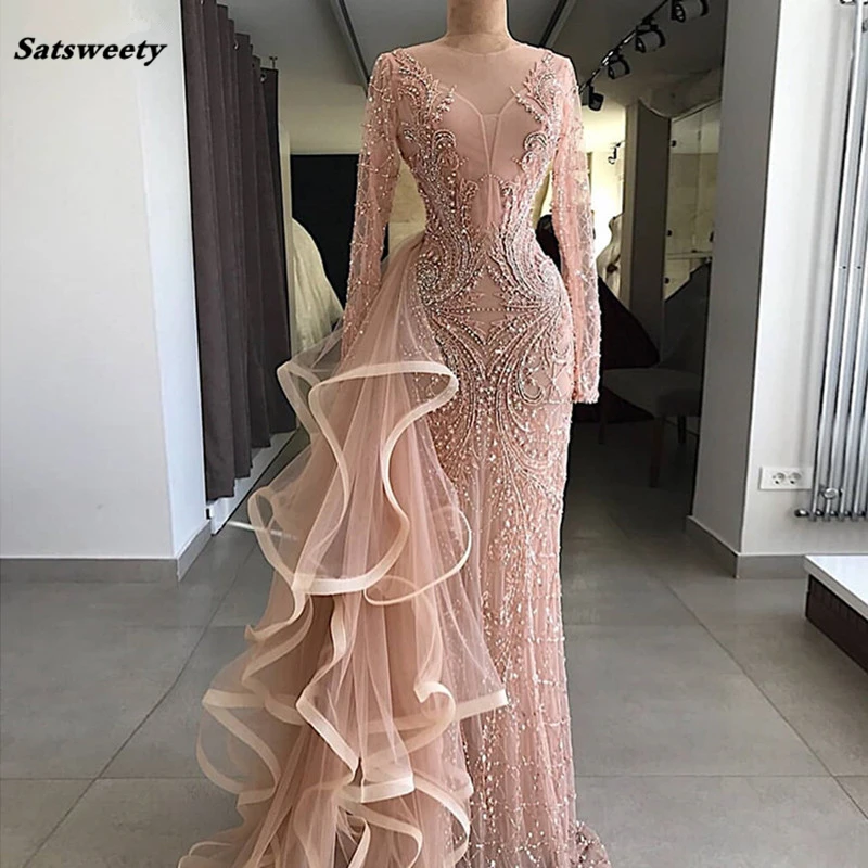 same as picture Новое поступление, Арабская, Дубай, мусульманские кружевные вечерние платья, Длинные вечерние платья Abendkleider - Цвет: same as picture