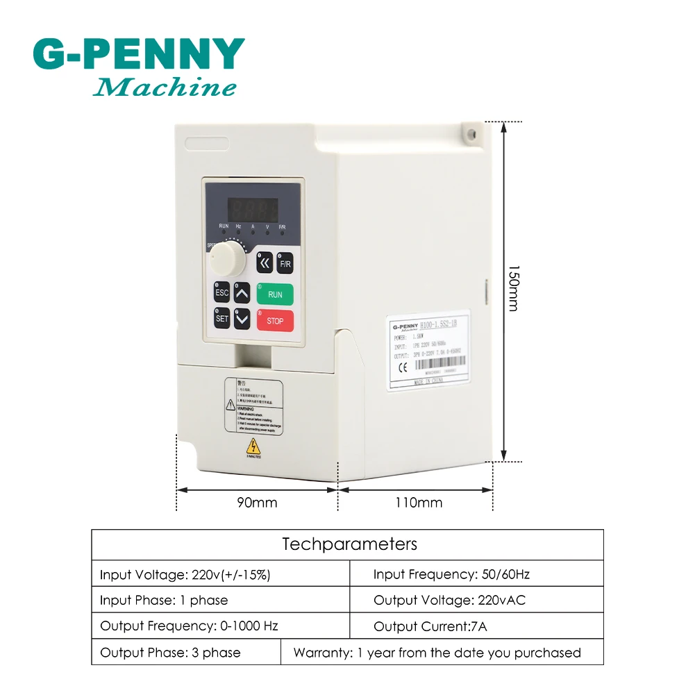 G-PENNY 220 В 1 5 кВт ER11 двигатель шпинделя с ЧПУ воздушным охлаждением 80 мм 4 подшипника