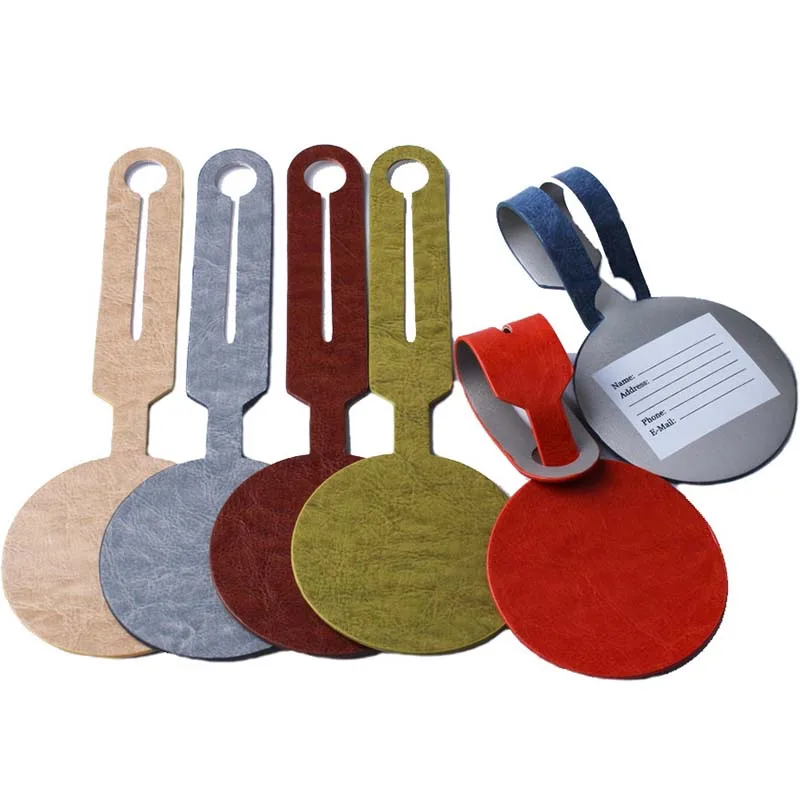 Простой Круглый PU багажная бирка для женщин аксессуары путешествий силикагель