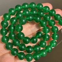 aaa natural dark green jades round loose stone beads for jewelry making 154681012mm making diy bracelet pendant necklace