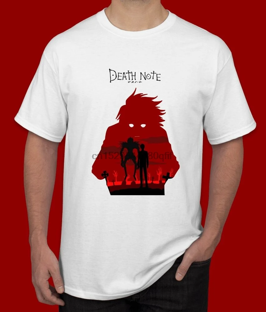 Новая мужская футболка L Deathnote с рисунком из аниме фильмов белая Размеры S M XL 2XL 3XL