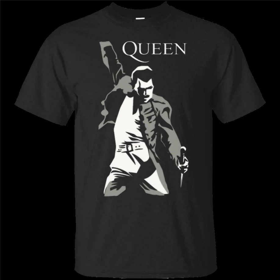 Vtg Фредди Меркури Queen классический рок цвет черный темно синий рубашка Для мужчин