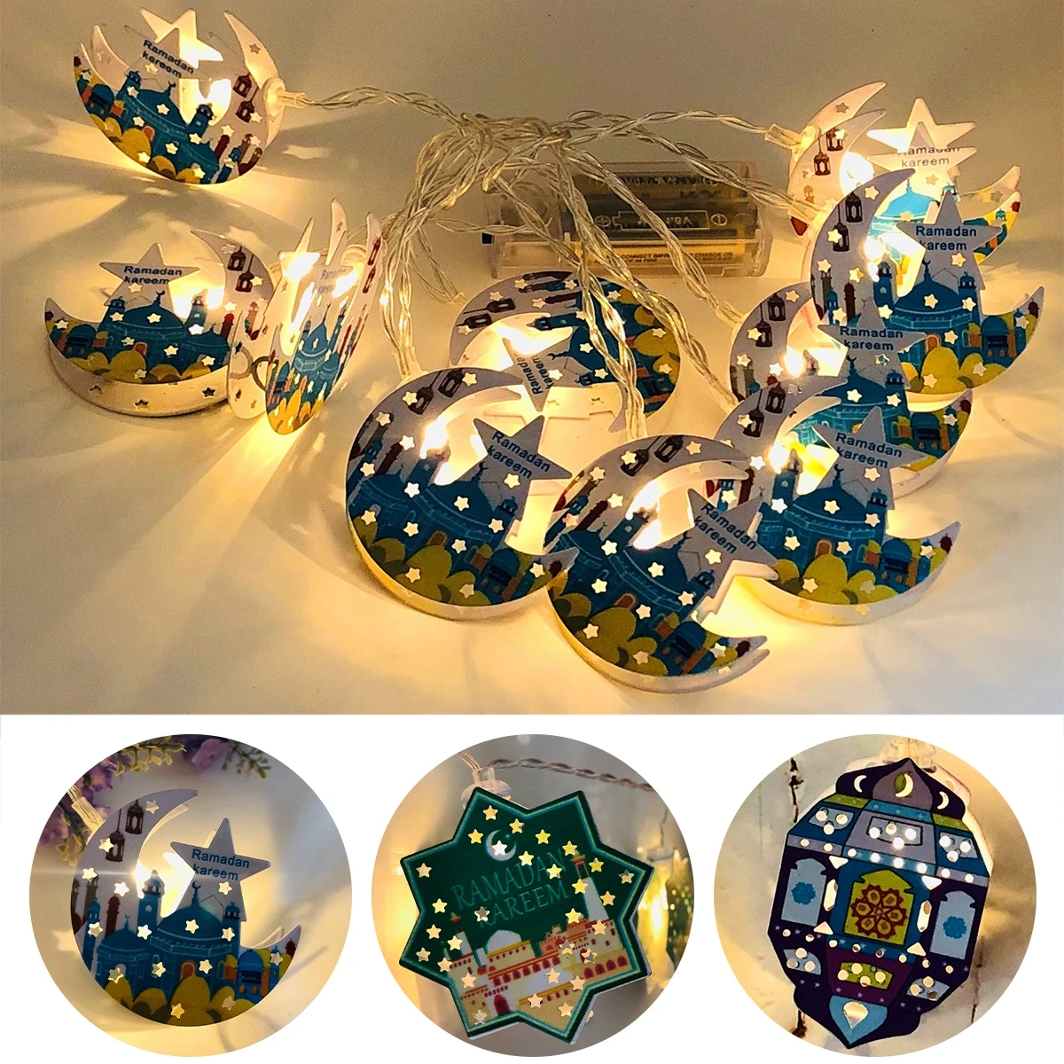 

Star Moon Led Curtain Garland String Light Eid Mubarak Ramadan Decoration Islam Muslim Party Decor Eid Al Adha Gift Eid Mubarak