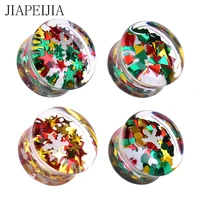 8 30mm christmas ear tunnels gauge and plugs multicolor acrylic ear stretcher expander ear piercing earring