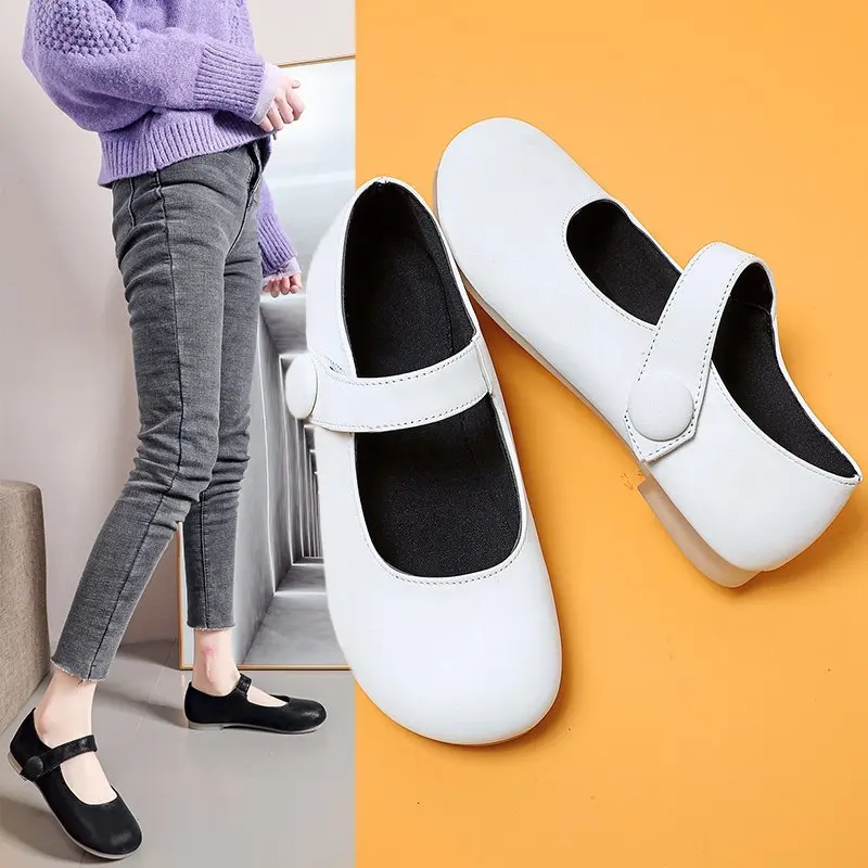 

Spring Autumn Lolita Shoes Buckle Mary Janes Shoes Patent Leather Shallow Woman Flats Girls Shoes Size 34-40 zapatos mujer 8679N