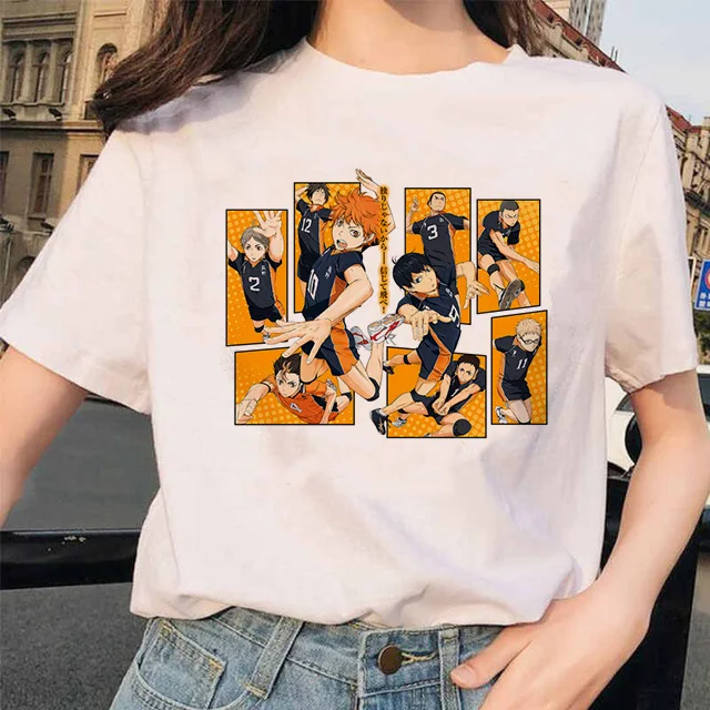 

Oya Oya Oya Haikyuu T Shirt Kawaii Karasuno Cartoon Unisex Harajuku Shirt Men Kawaii Japanese Volleyball Anime Graphic Tees Male