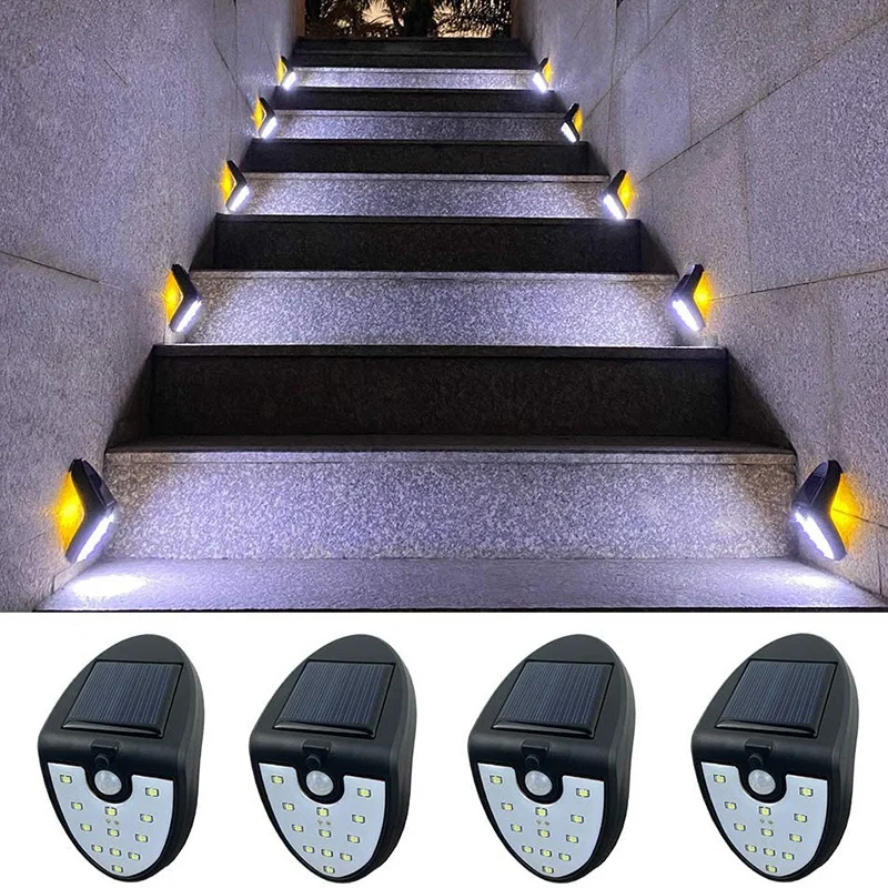 

Solar Lights Outdoor Motion Sensor - Solar Deck Lights Wireless Waterproof Security Solar Stair Lights 4 Pack