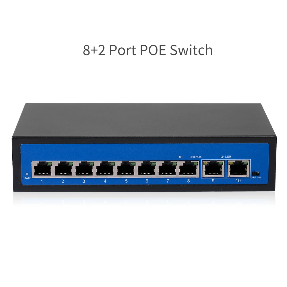 Коммутатор POE 2 порта Ethernet Uplink 0 Гбит/с для IP-камеры беспроводная точка доступа