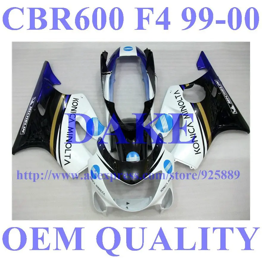 

Injection Fairing kits for HONDA CBR600 F4 1999 2000 CBR600F4 99 00 CBR 600 1999 2000 white blue motorcycle fairings parts #26S