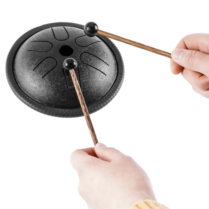 

5.5 Inches Mini Steel Tongue Drum, 6 Notes Steel Drum Instrument with Drum Hammer Travel Bag, for Camping, Meditation