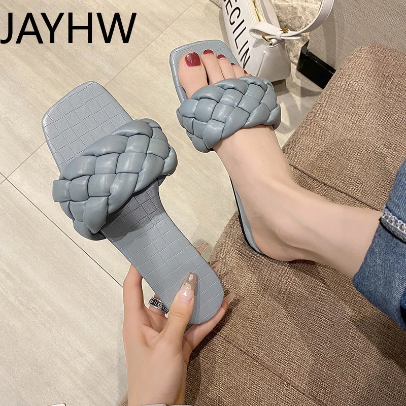 

JAYHW Women's Flip Flops 2021 Summer The New Solid Color All-match Comfortable Open Toe Sandals Flat Shoes Casual Shallow Shoes