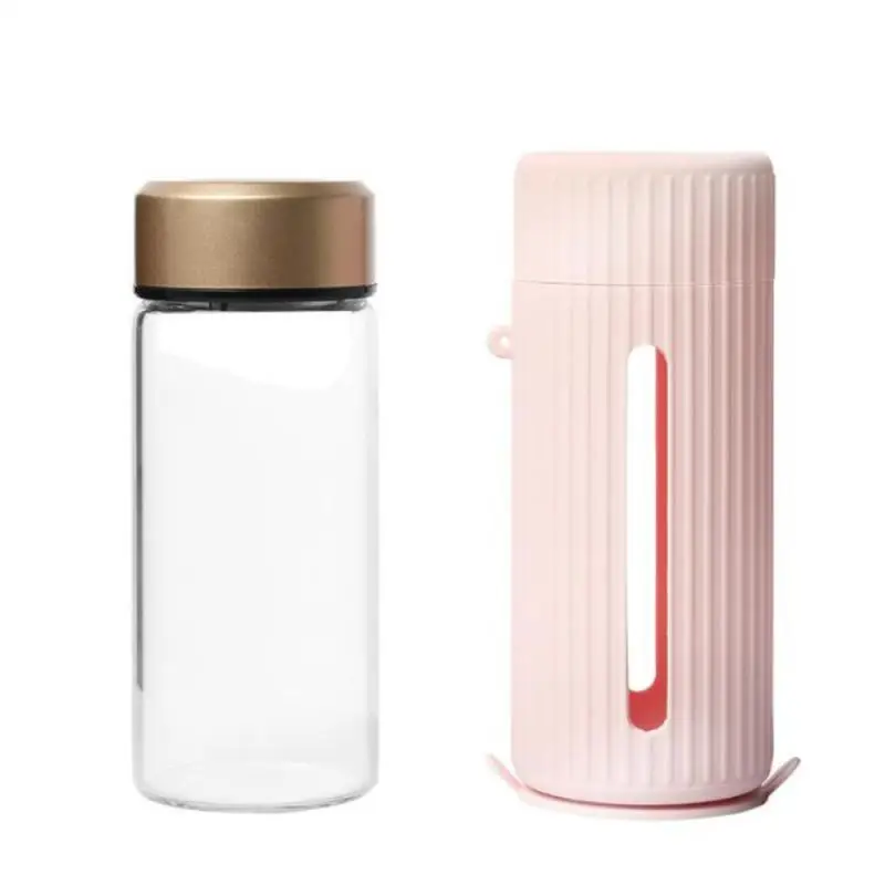 

New Tumbler Cup High Borosilicate Glass Tumbler Cup Rabbit Silicone Sleeve Glass Anti-slip Anti-scalding Vent Cup Christmas Gift