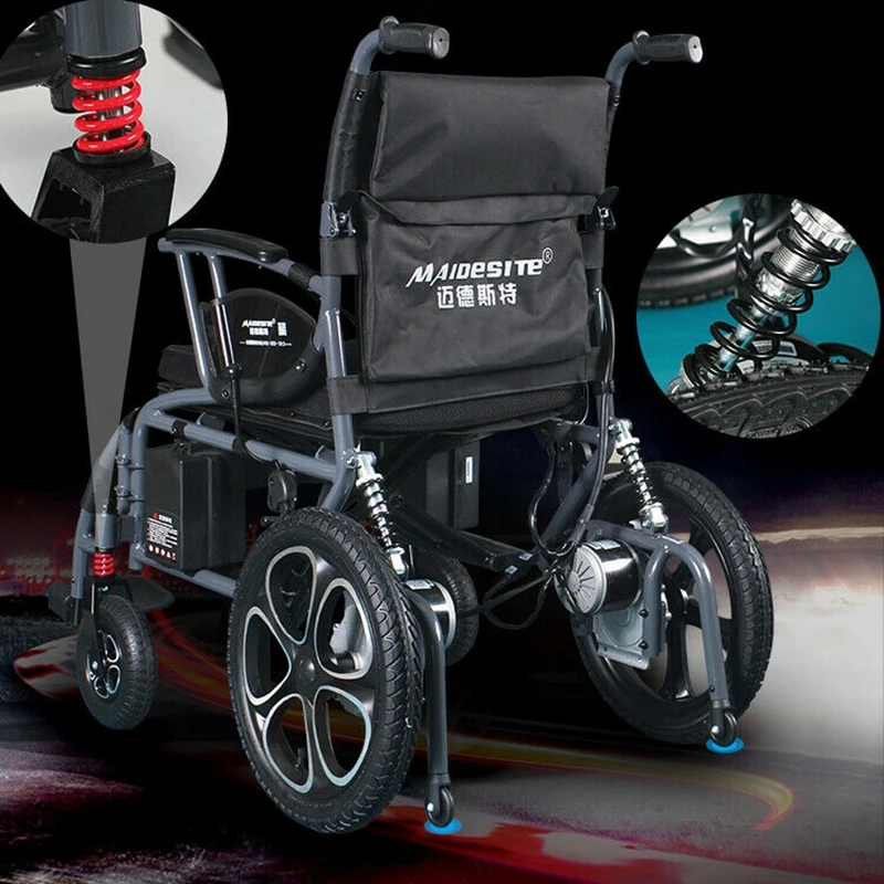 

Electric Foldable Wheelchair Heavy Duty Lightweight Mobility Folding Power Chair For Disabled