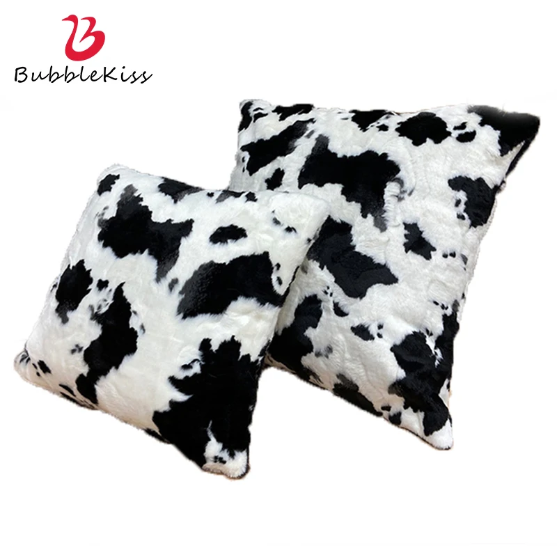 Коровья наволочка LOYAlgogo короткая плюшевая для дивана 16x16 дюймов Рождественский