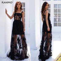 sexy floor length sleeveless lace evening dress formal wear a line prom gowns long evening party dresses