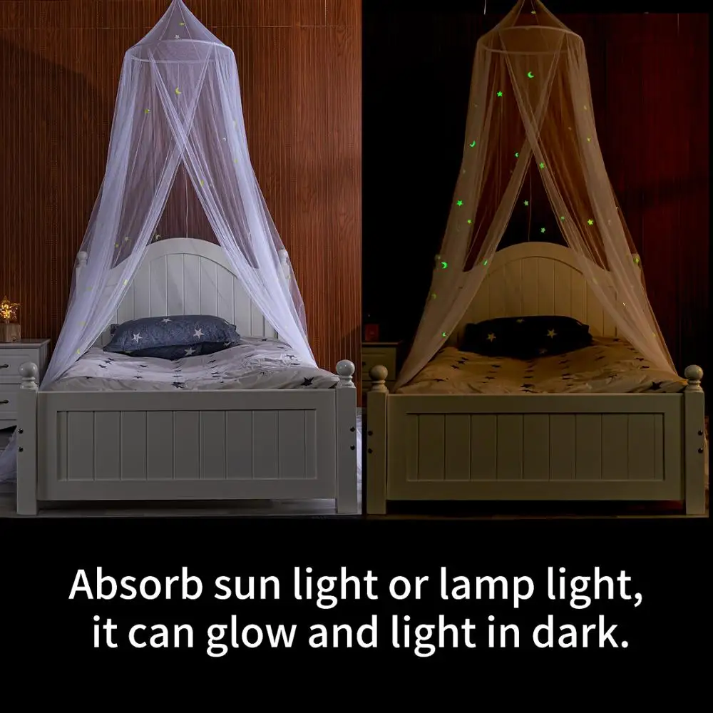 Москитная сетка с люминесцентной звездой Луной/морским животным кровать навесом