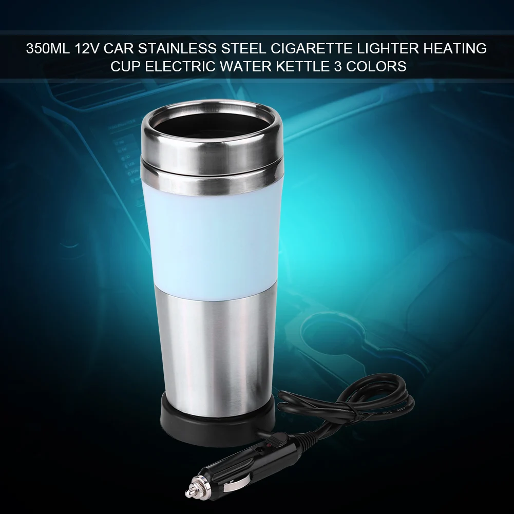 350ml 12V Car Stainless Steel Cigarette Lighter Heating Cup Electric Water Kettle Blue | Vehicle