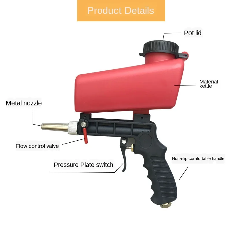 90psi Портативный гравитационный Пескоструйный пистолет пневматические маленькая