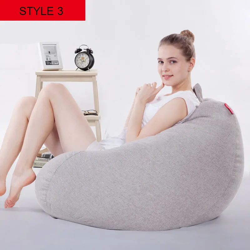 STYLE 3 Чистый цвет, сумка для гостиной, мебель для дивана, чехол для гостиной, модный стул Beanbag, льняная ткань, чехол для дивана, 90*80 см - Цвет: STYLE 3