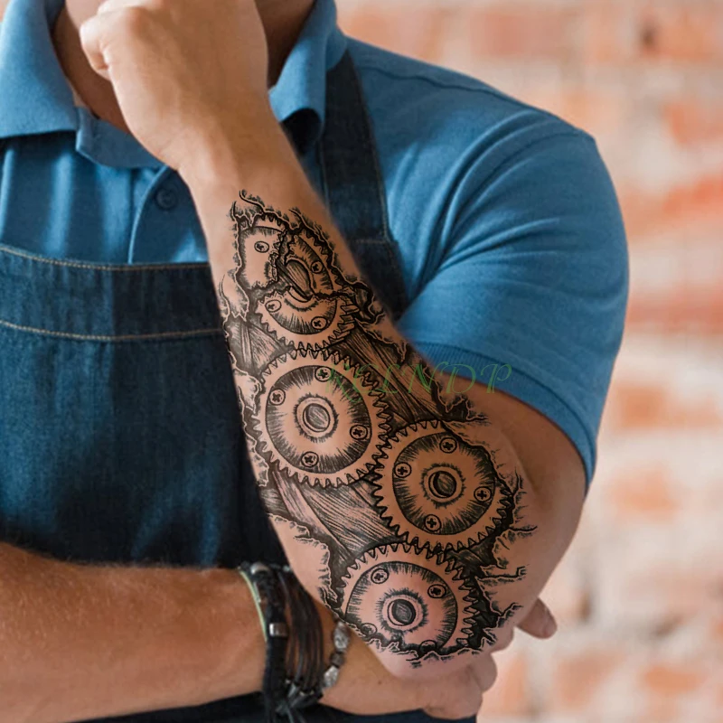 Водонепроницаемая Временная наклейка для татуировок индустрия зубчатых колес