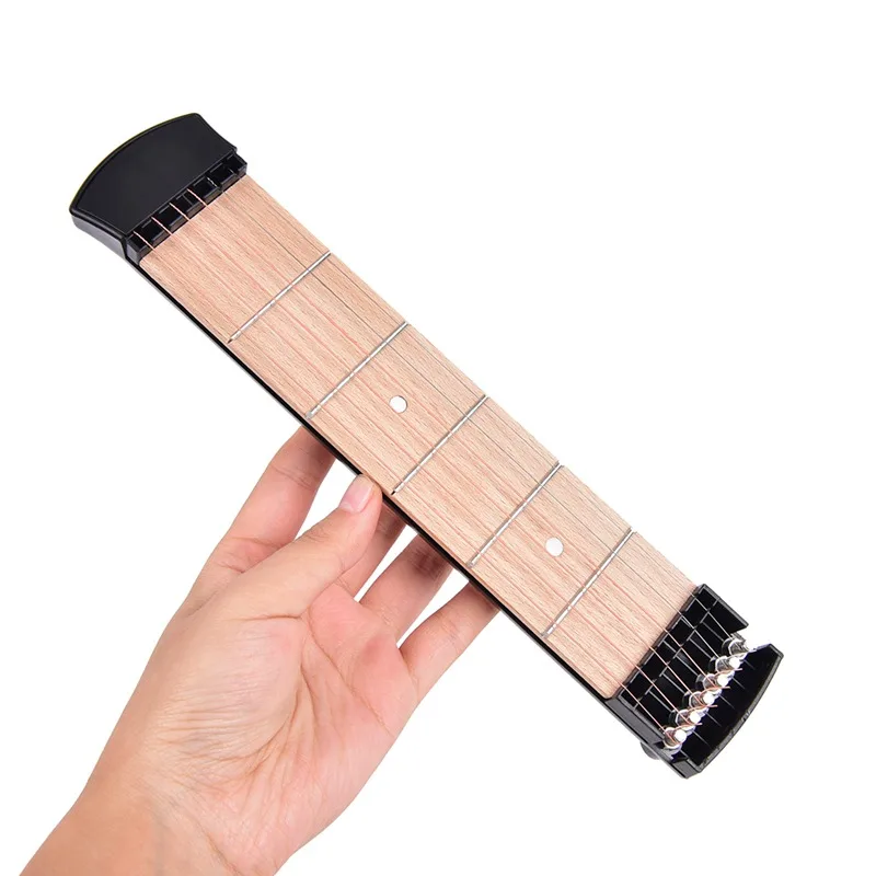 

1Pc Mini Guitar Portable Pocket Guitar Practice 6 Strings Guitar Trainer Gadget For Beginners
