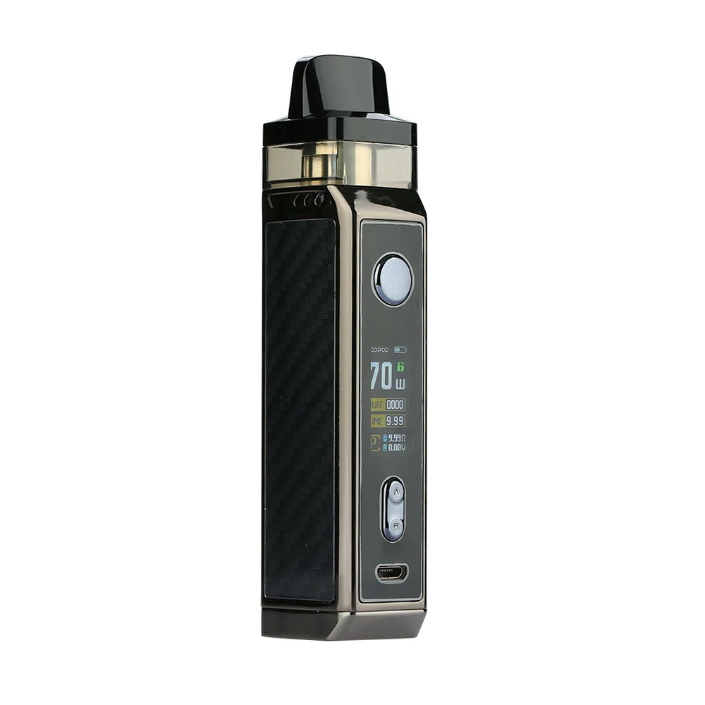 Горячая Распродажа, комплект VOOPOO VINCI X 70W Pod, система с двумя катушками, 0,96 дюймовый экран, питание от батареи 18650, комплект Vape vs Vinci Mod Kit - Цвет: Carbon Fiber