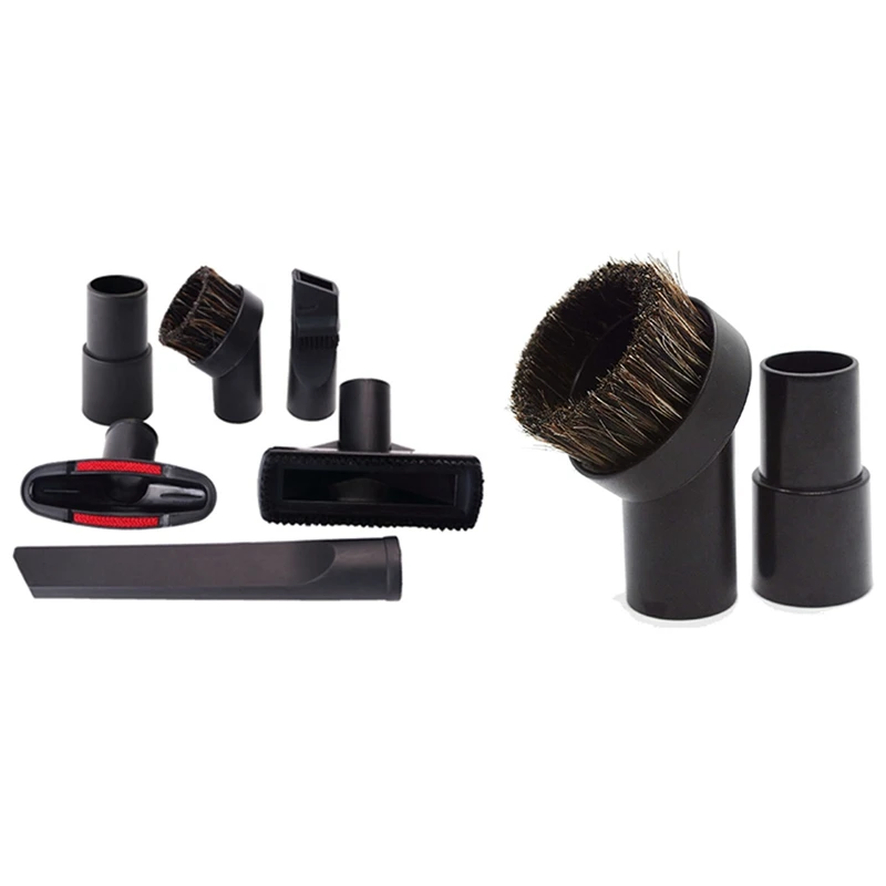

Vacuum Cleaner Brush Nozzle Stair Tool Kit 32-35Mm With 25MM Horse Hair Round Dust Brush 1.25Inch Cleaner Vacuum Brush
